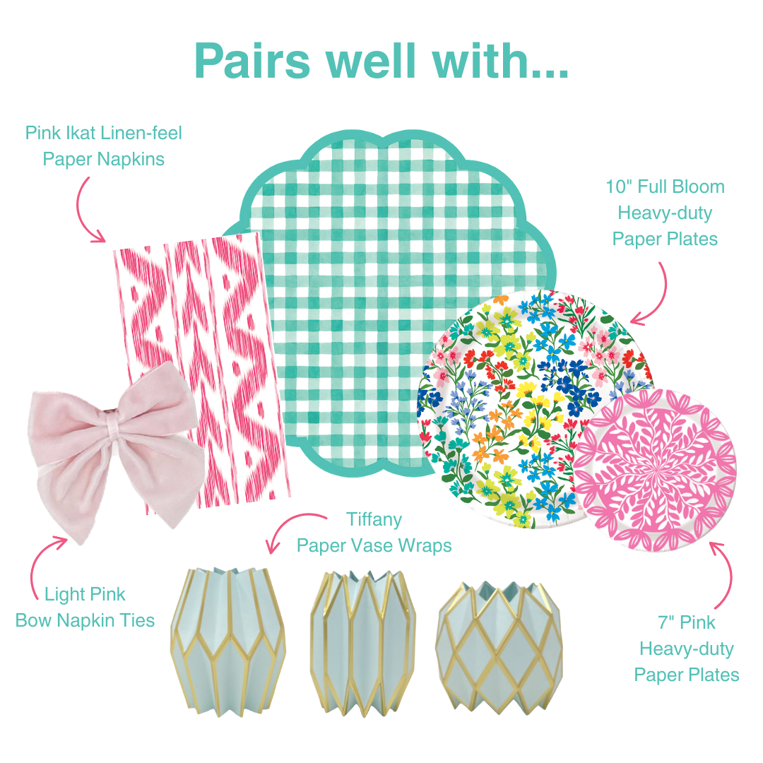 Gingham Scalloped Paper Placemats