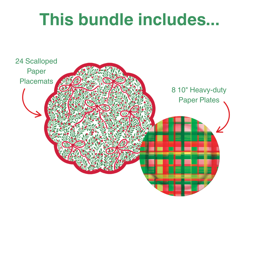 Bow Garden 2 Table Bundle (Placemats + 10" Plates)