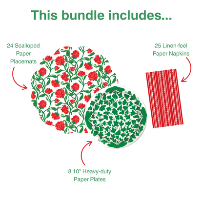 Carnation  1 Table Bundle (Placemats + 10" Plates + Napkins)