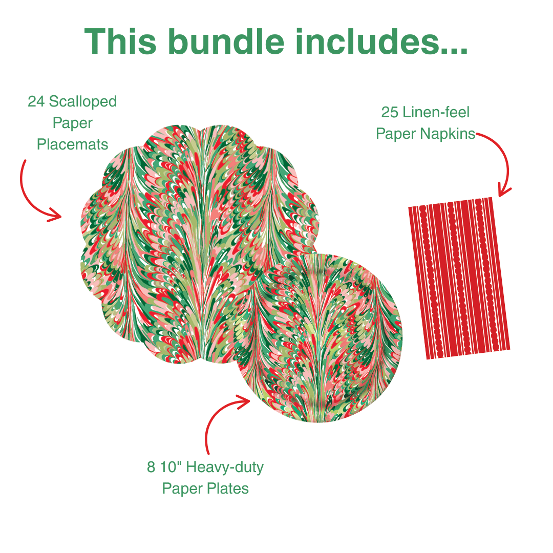 Marble Table Bundle (Placemats + 10" Plates + Napkins)