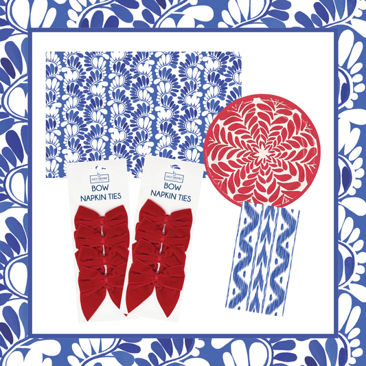 Patriotic Table Bundle (Placemats + Plates + Bows + Napkins)