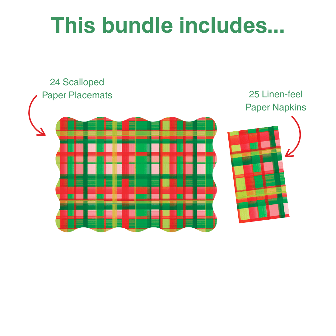 Holiday Plaid Table Bundle (Placemats + Napkins)