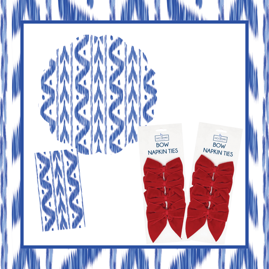 Ikat 4th of July Table Bundle (Placemats + Bows + Napkins)