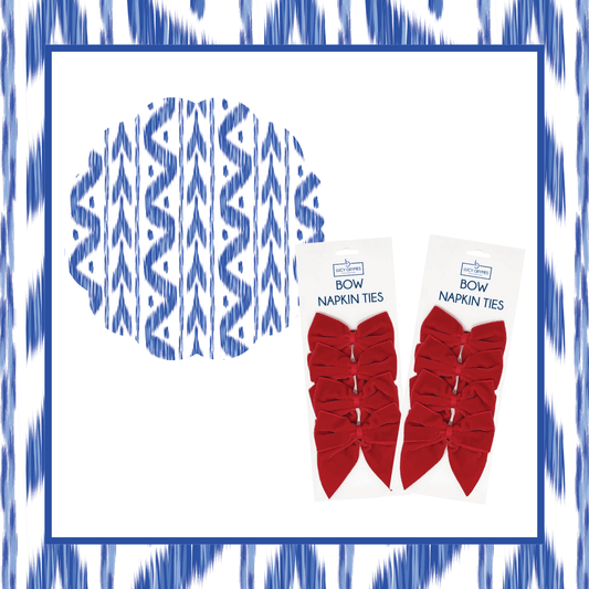 Ikat 4th of July Table Bundle (Placemats + Bows)