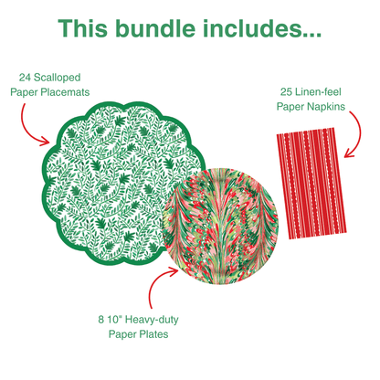 Vine 1 Table Bundle (Placemats + 10" Plates + Napkins)