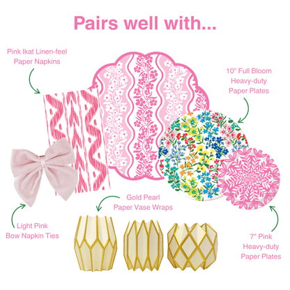 Pink Posey Scalloped Paper Placemats