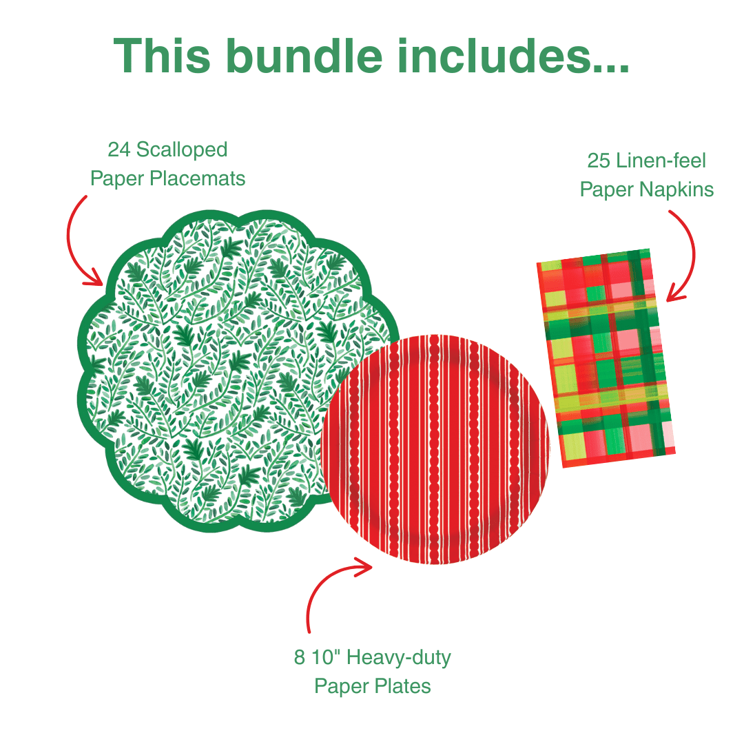 Vine 2 Table Bundle (Placemats + 10" Plates + Napkins)