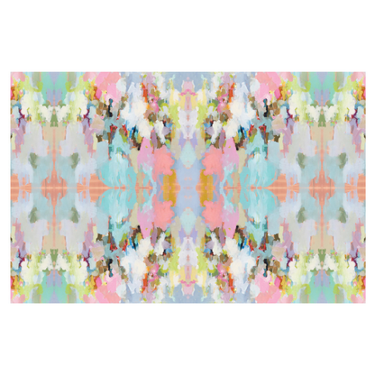 Colorful abstract pattern with people on a white background