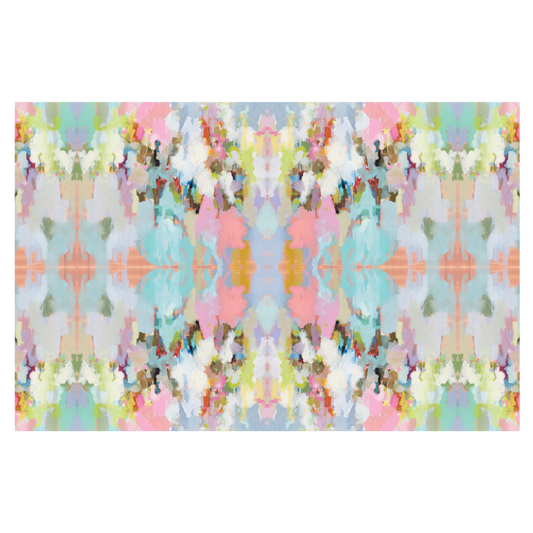 Colorful abstract pattern with people on a white background