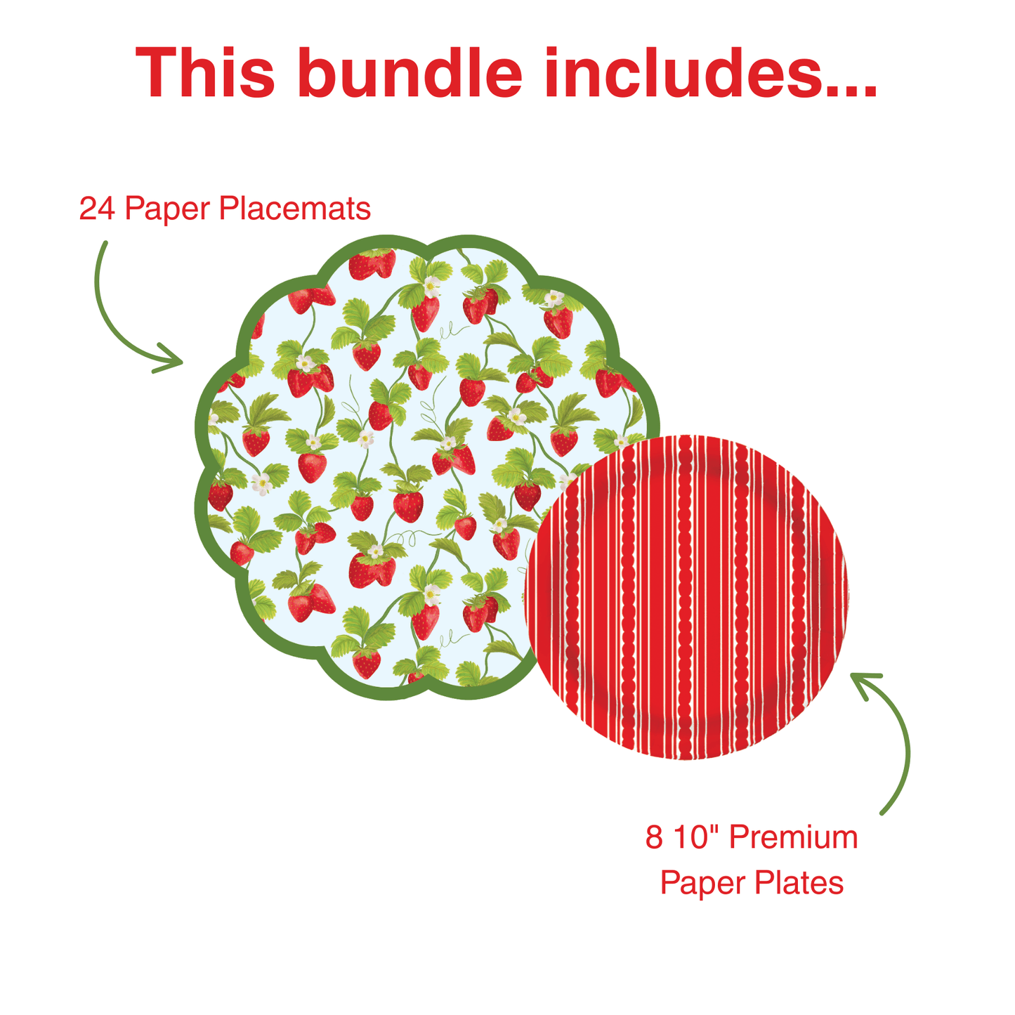 Strawberry Tabletop Bundle (Placemats, 10" Plates)