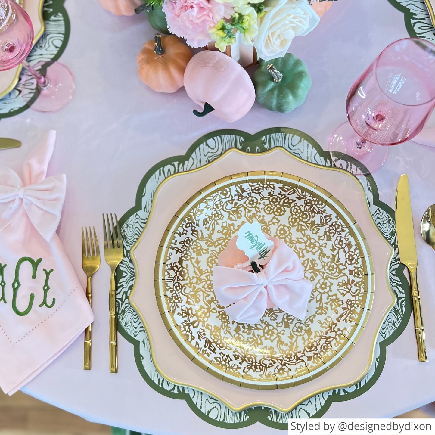 Light Pink Bow Napkin Ties