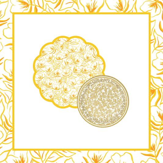 Golden Flower Table Bundle (Placemats + Plates)