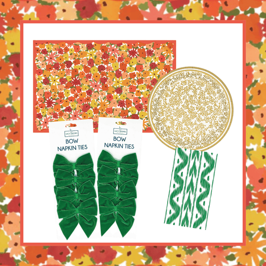 Fall Florals Table Bundle (Placemats + Plates + Bows + Napkins)