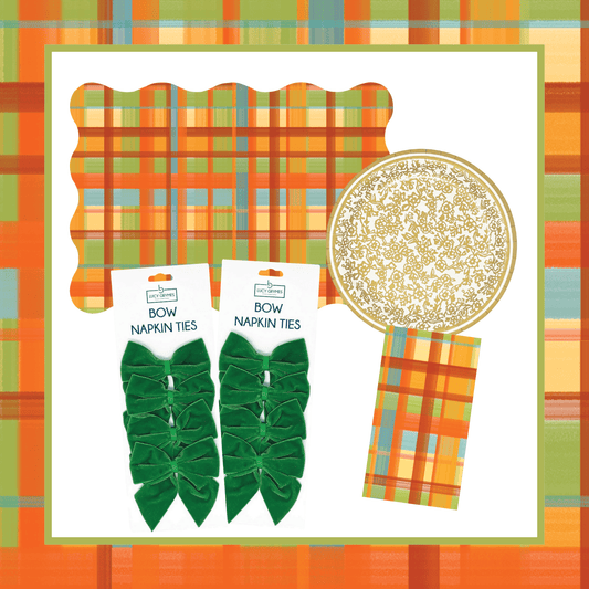 Fall Plaid Table Bundle (Placemats + Plates + Bows + Napkins)