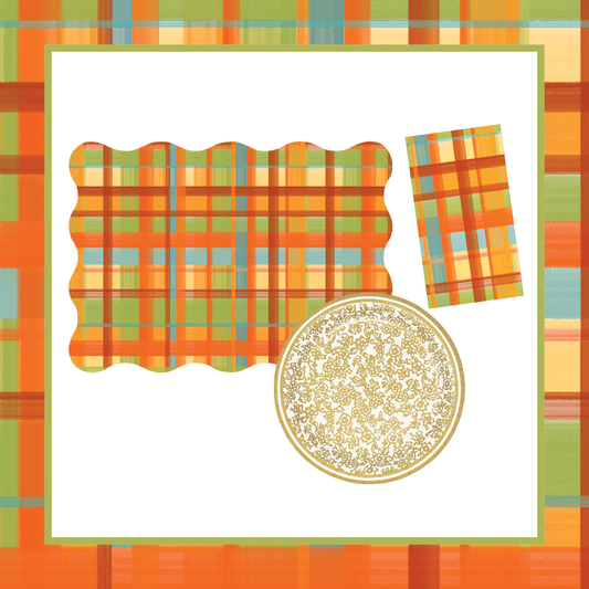 Fall Plaid Table Bundle (Placemats + Plates + Napkins)