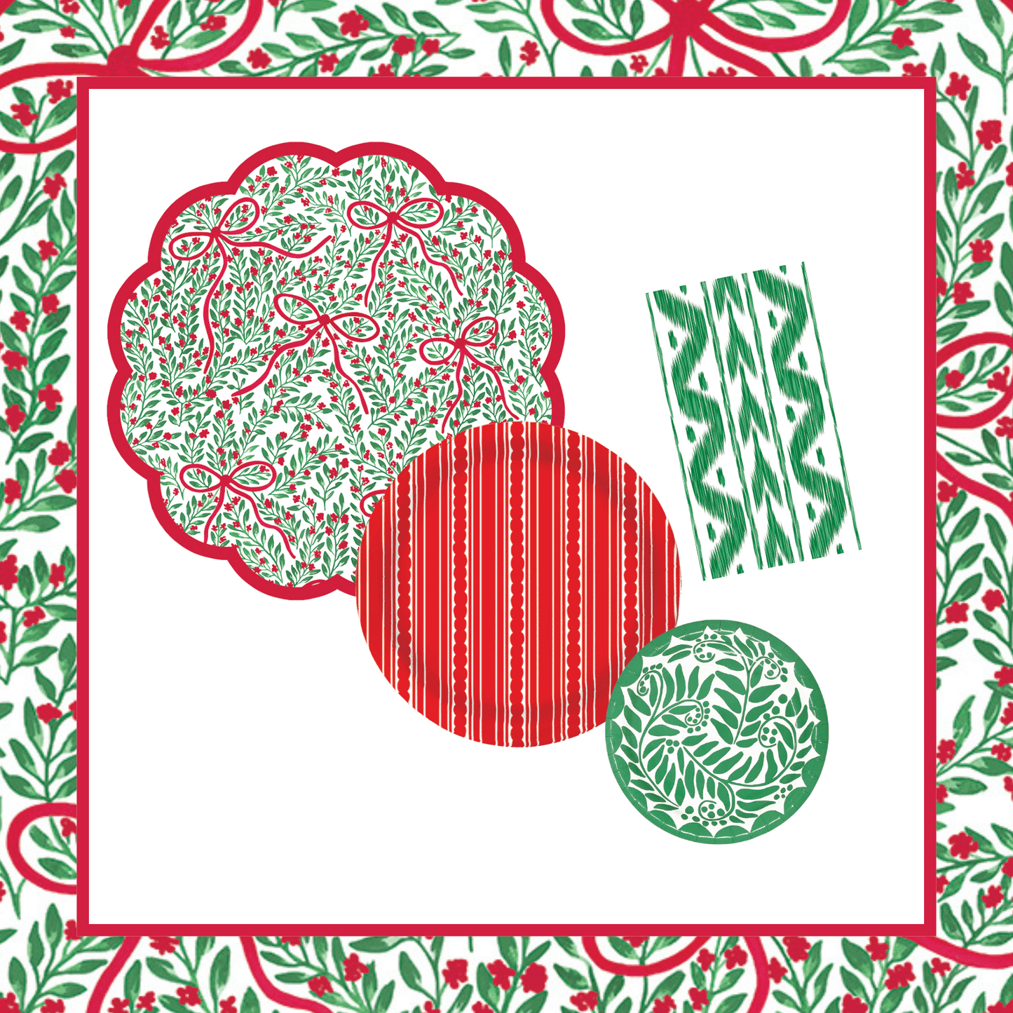 Bow Garden 1 Table Bundle (Placemats + 7" Plates + 10" Plates + Napkins)