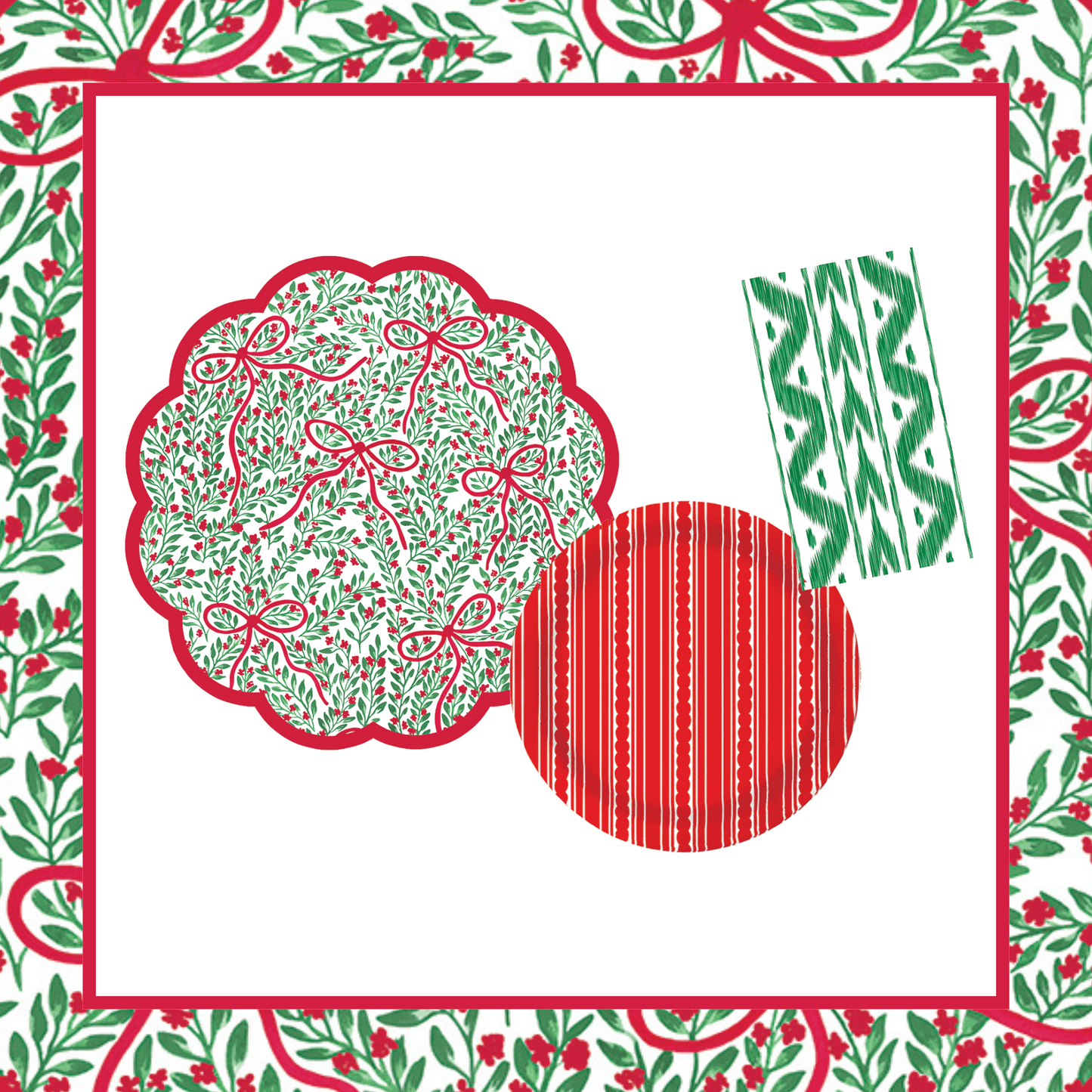 Bow Garden 1 Table Bundle (Placemats + 10" Plates + Napkins)