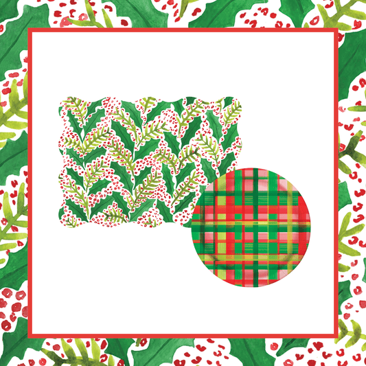 Jolly Holly 1 Table Bundle (Placemats + 10" Plates)