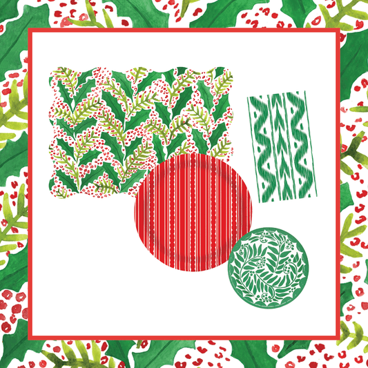 Jolly Holly 2 Table Bundle (Placemats + 7" Plates + 10" Plates + Napkins)