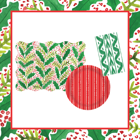 Jolly Holly 2 Table Bundle (Placemats + 10" Plates + Napkins)