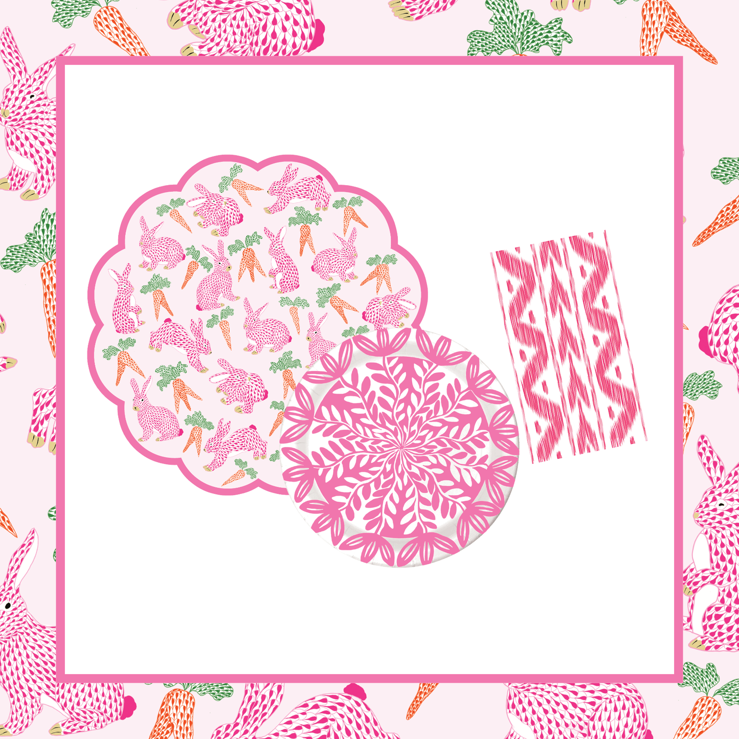 Herend Bunny Tabletop Bundle (Placemats, 10" Plates, Napkins)