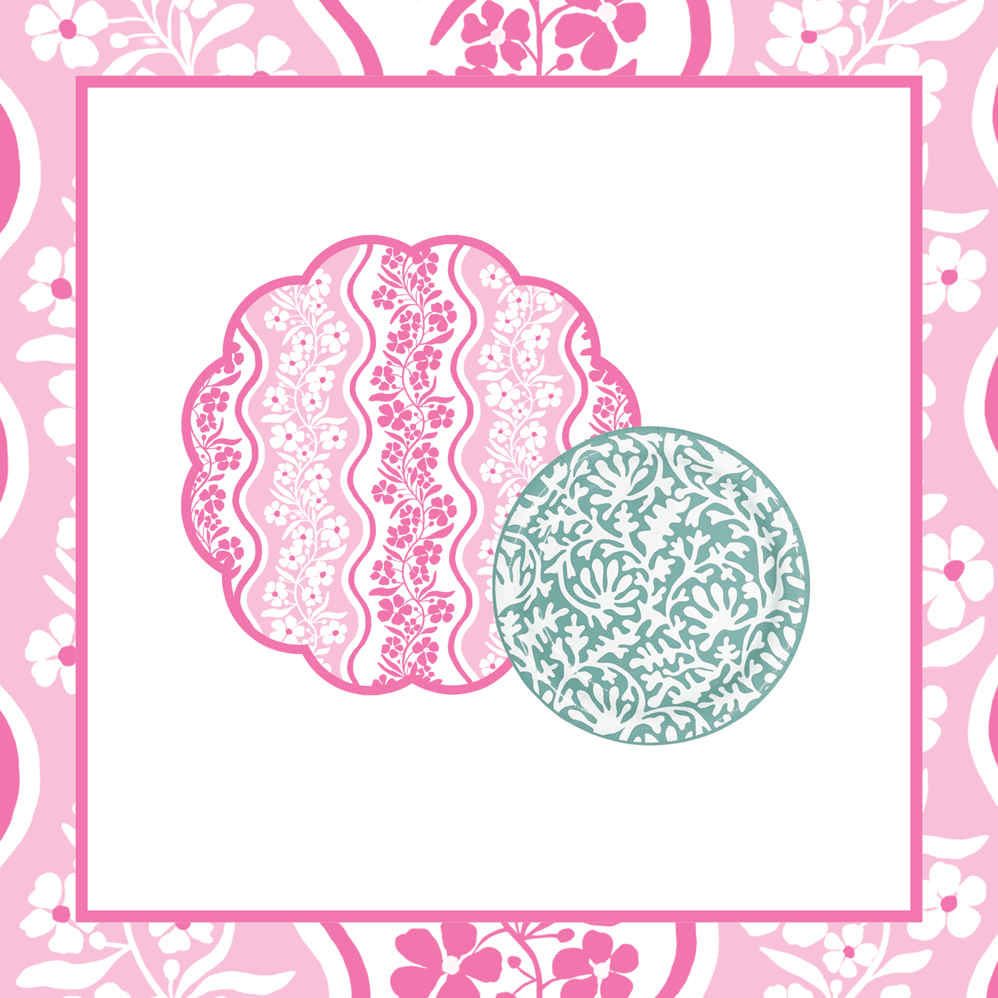 Pink Posey Tabletop Bundle (Placemats, 10" Plates)