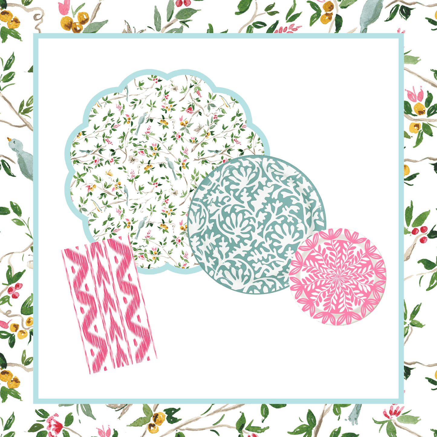 Lila x Camilla Moss Tabletop Bundle (Placemats, Plates, Napkins)