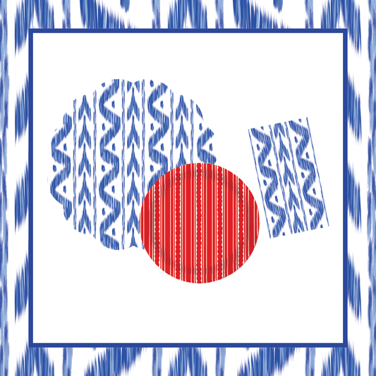Ikat Patriotic Tabletop Bundle (Placemats, Plates, Napkins)