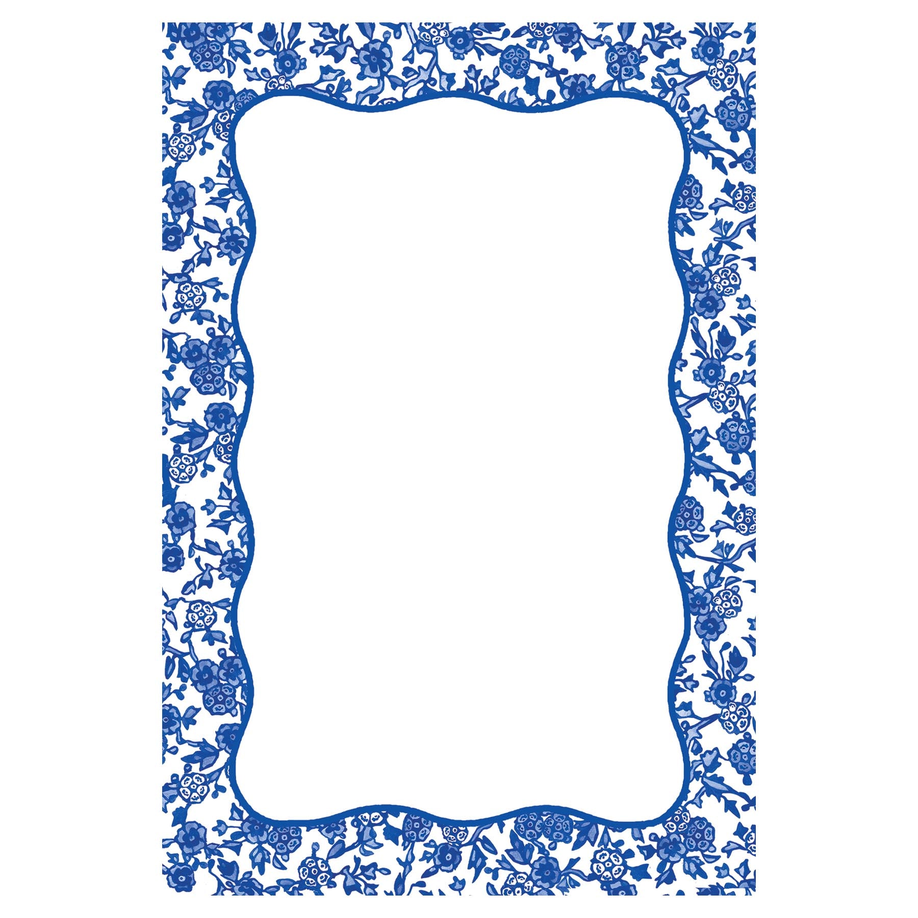 Notepad with blue and white chinoiserie border pattern perfect for jotting down quick reminders and notes!