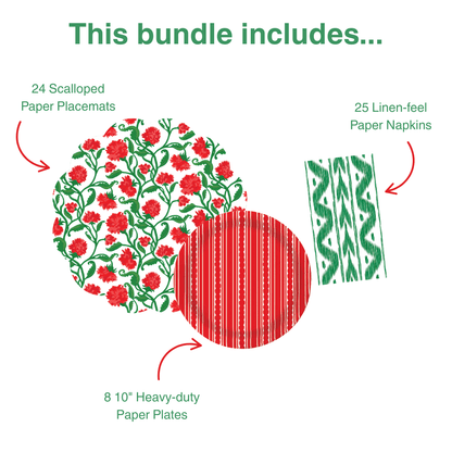 Carnation 2 Table Bundle (Placemats + 10" Plates + Napkins)