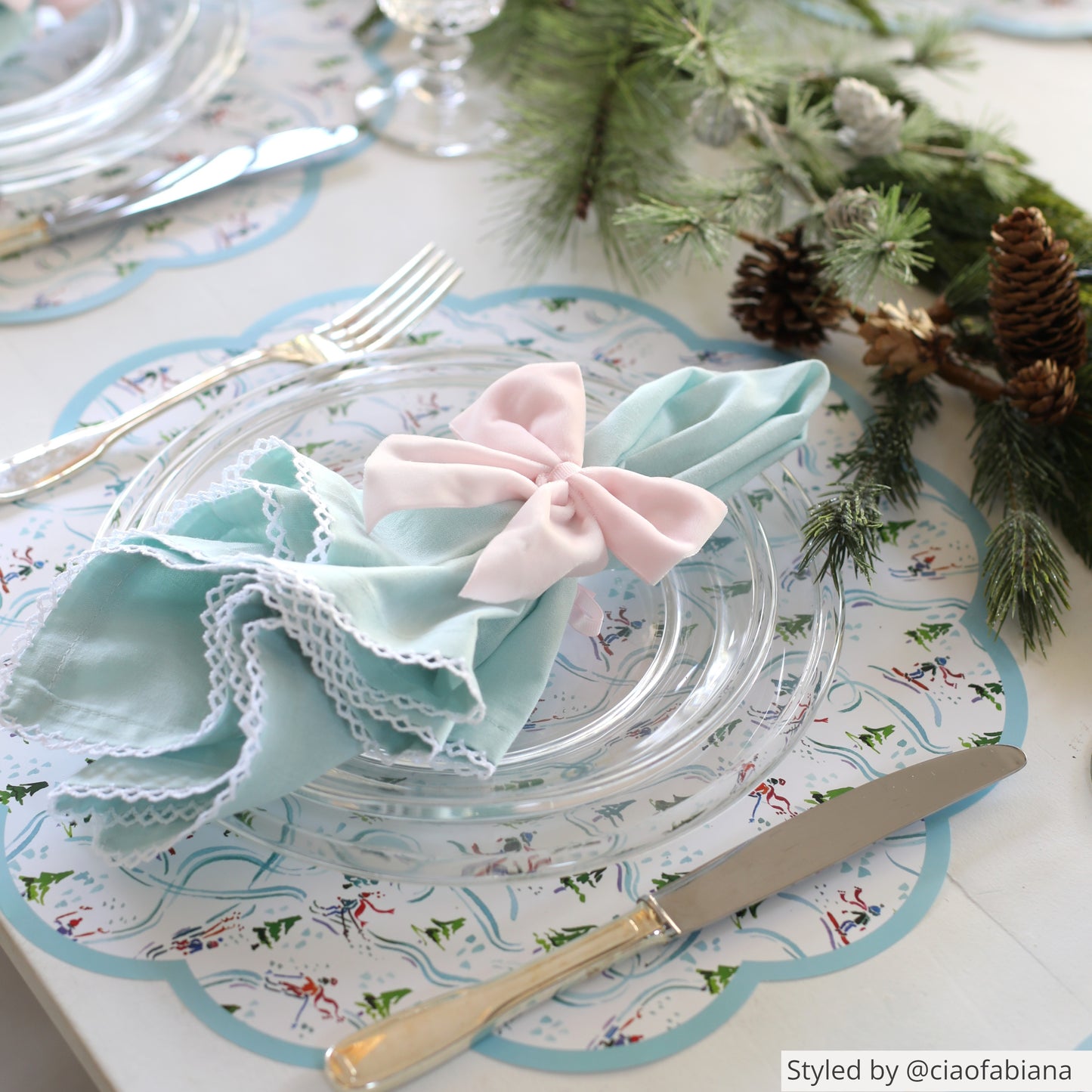 Light Pink Bow Napkin Ties