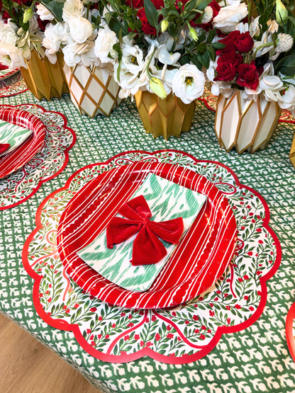 Bow Garden Scalloped Paper Placemats