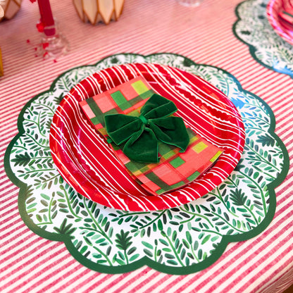 10" Red Stripe Premium Paper Plates