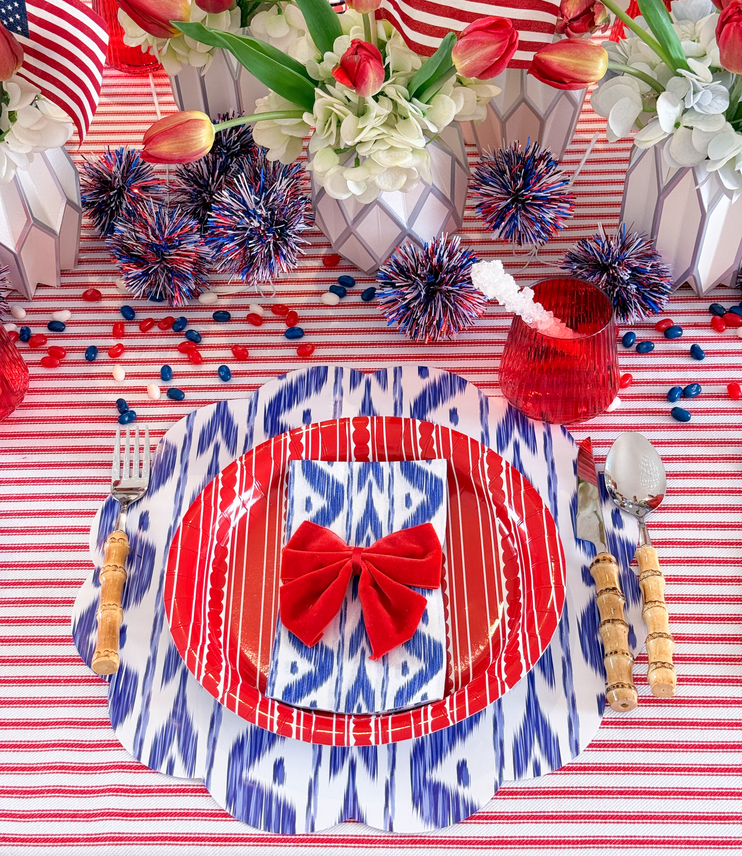 Ikat Scalloped Paper Placemats