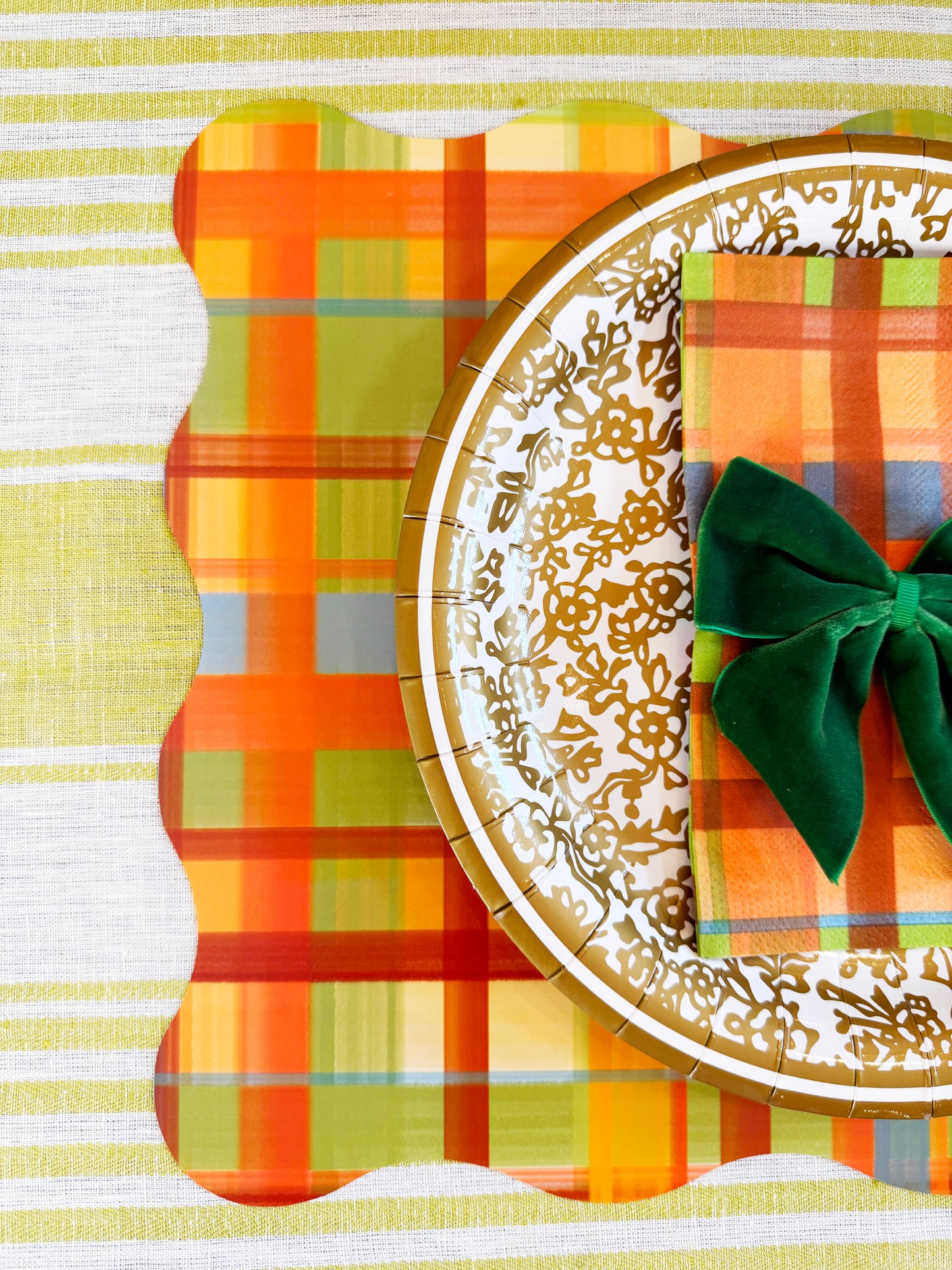 Fall Plaid Linen-feel Paper Dinner Napkins / Guest Towels
