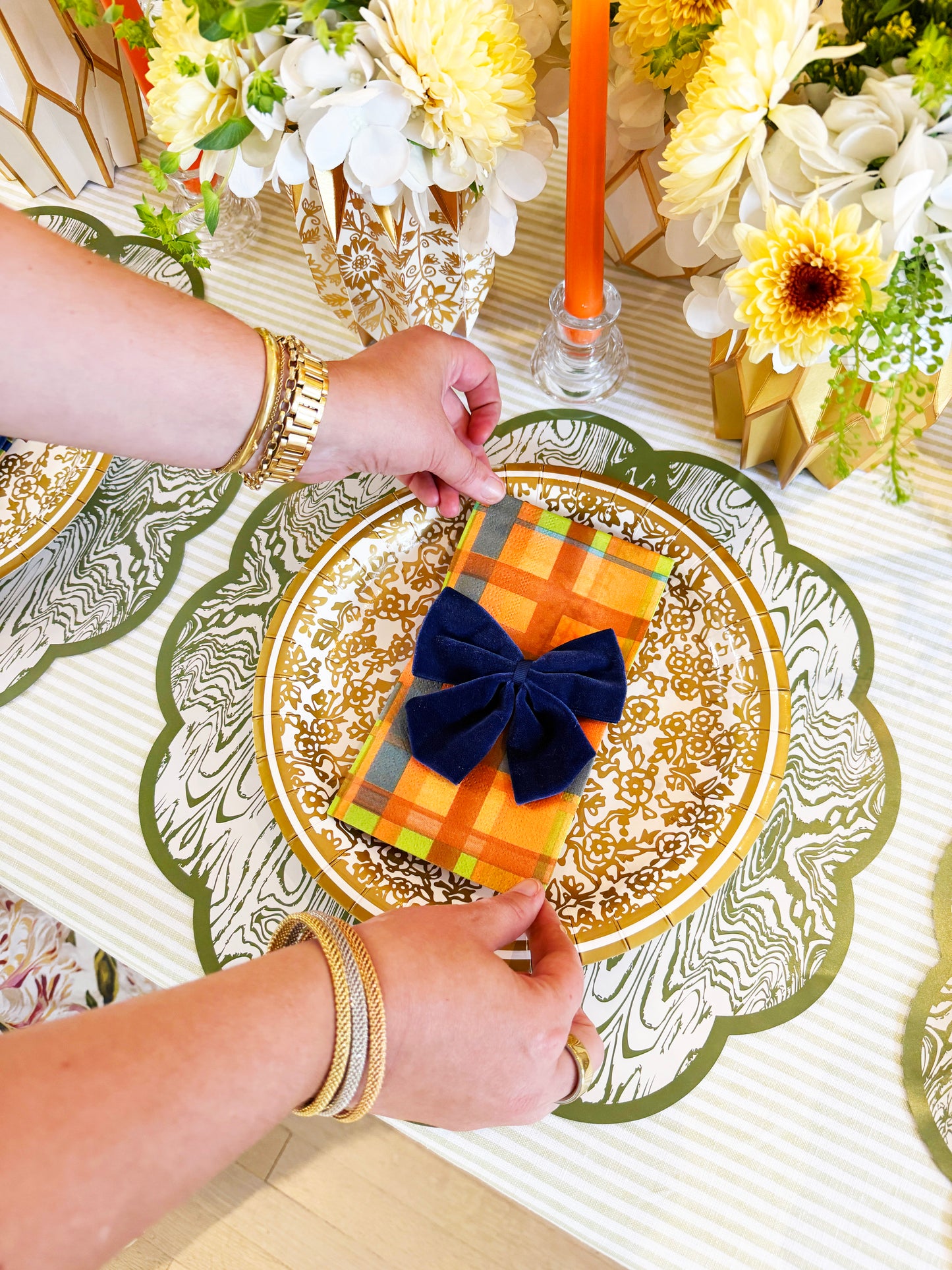 Fall Plaid Linen-feel Paper Dinner Napkins / Guest Towels