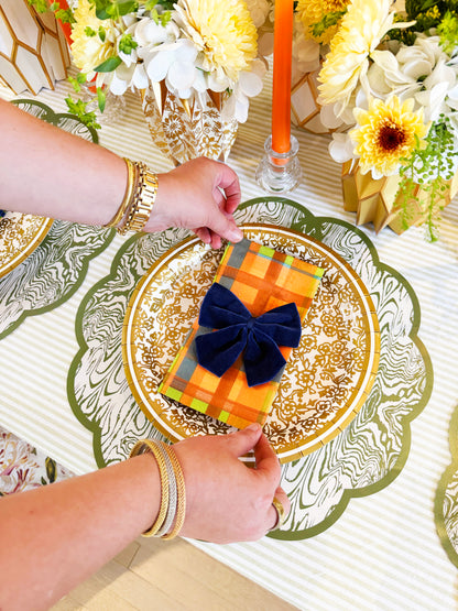 Fall Plaid Linen-feel Paper Dinner Napkins / Guest Towels