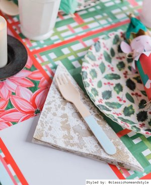 Red and green kid's Christmas table