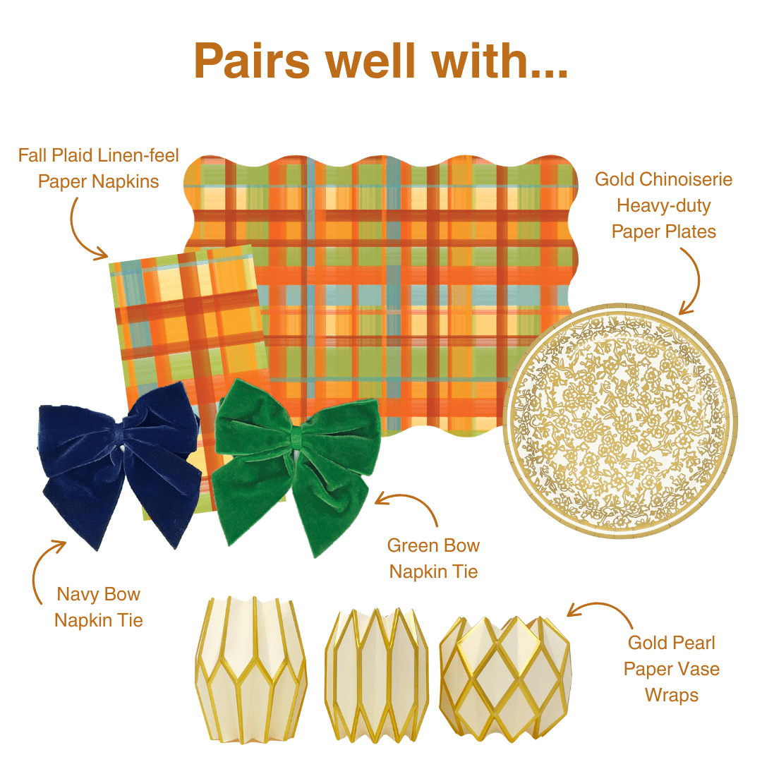 Fall Plaid Scalloped Rectangle Paper Placemats