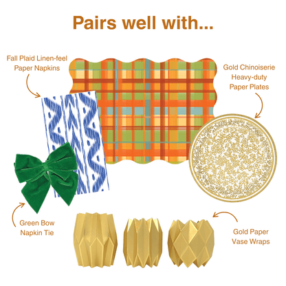 Fall Plaid Scalloped Rectangle Paper Placemats