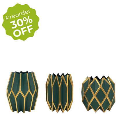 Forest Green Paper Vase Wraps