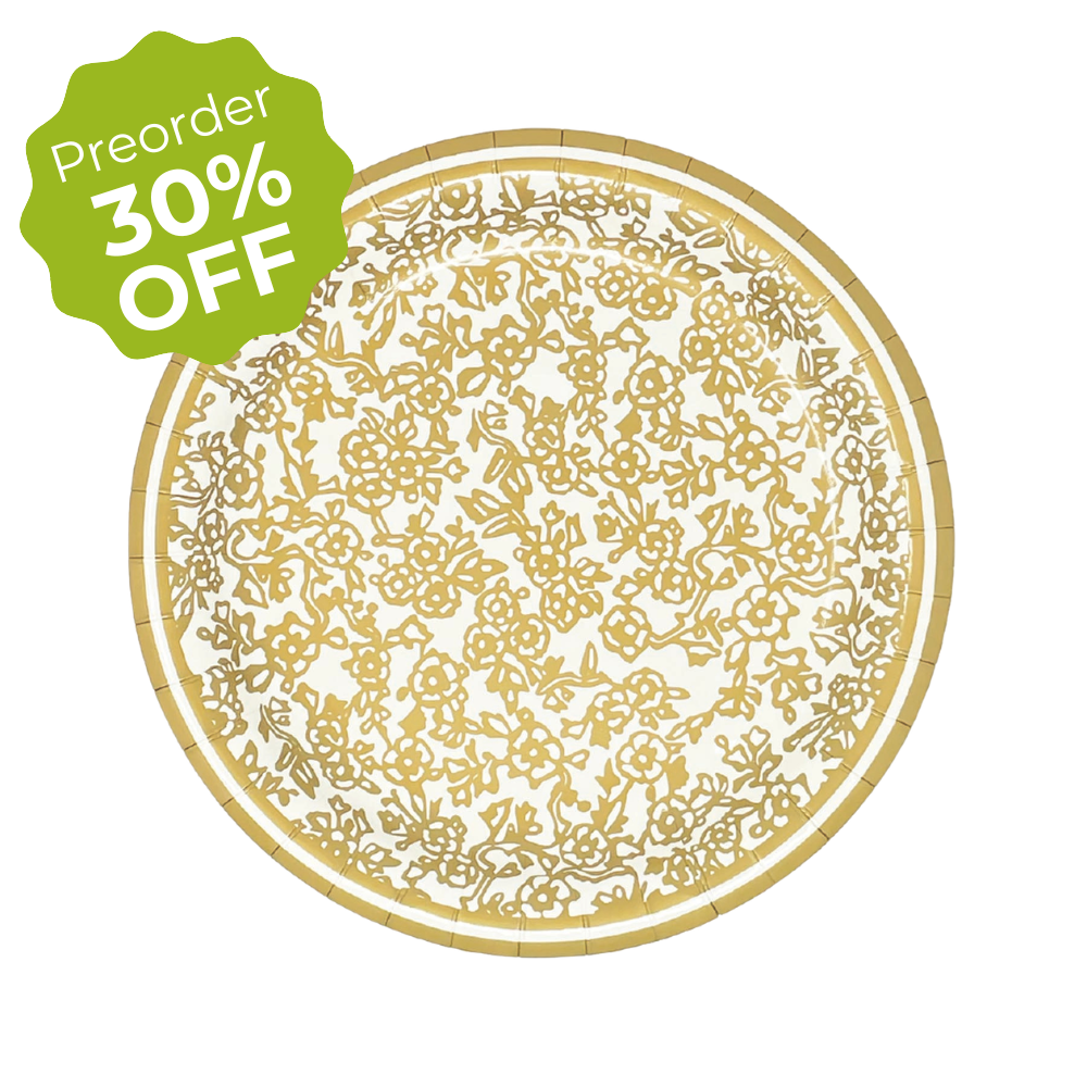 Gold Chinosierie Premium Paper Plates