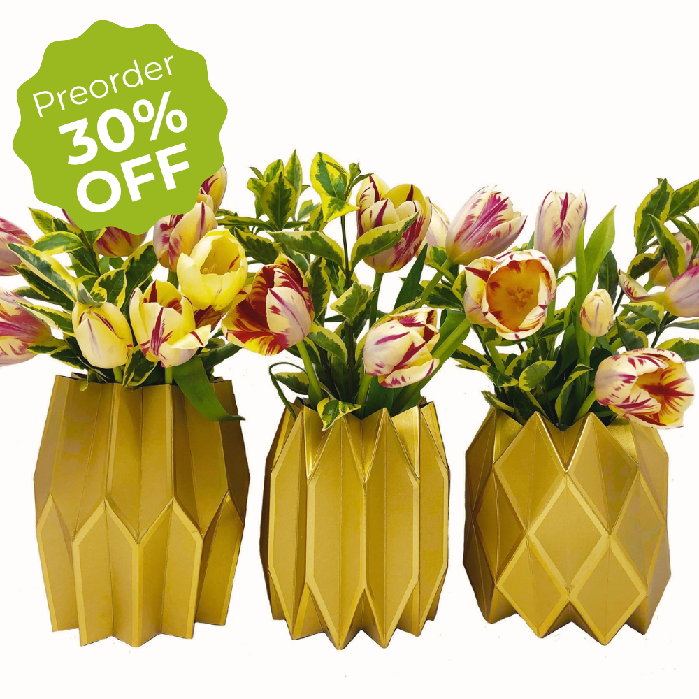 Gold Paper Vase Wraps