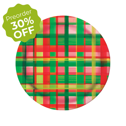 Holiday Plaid Premium Paper Plates