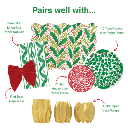 Jolly Holly Scalloped Rectangle Paper Placemats