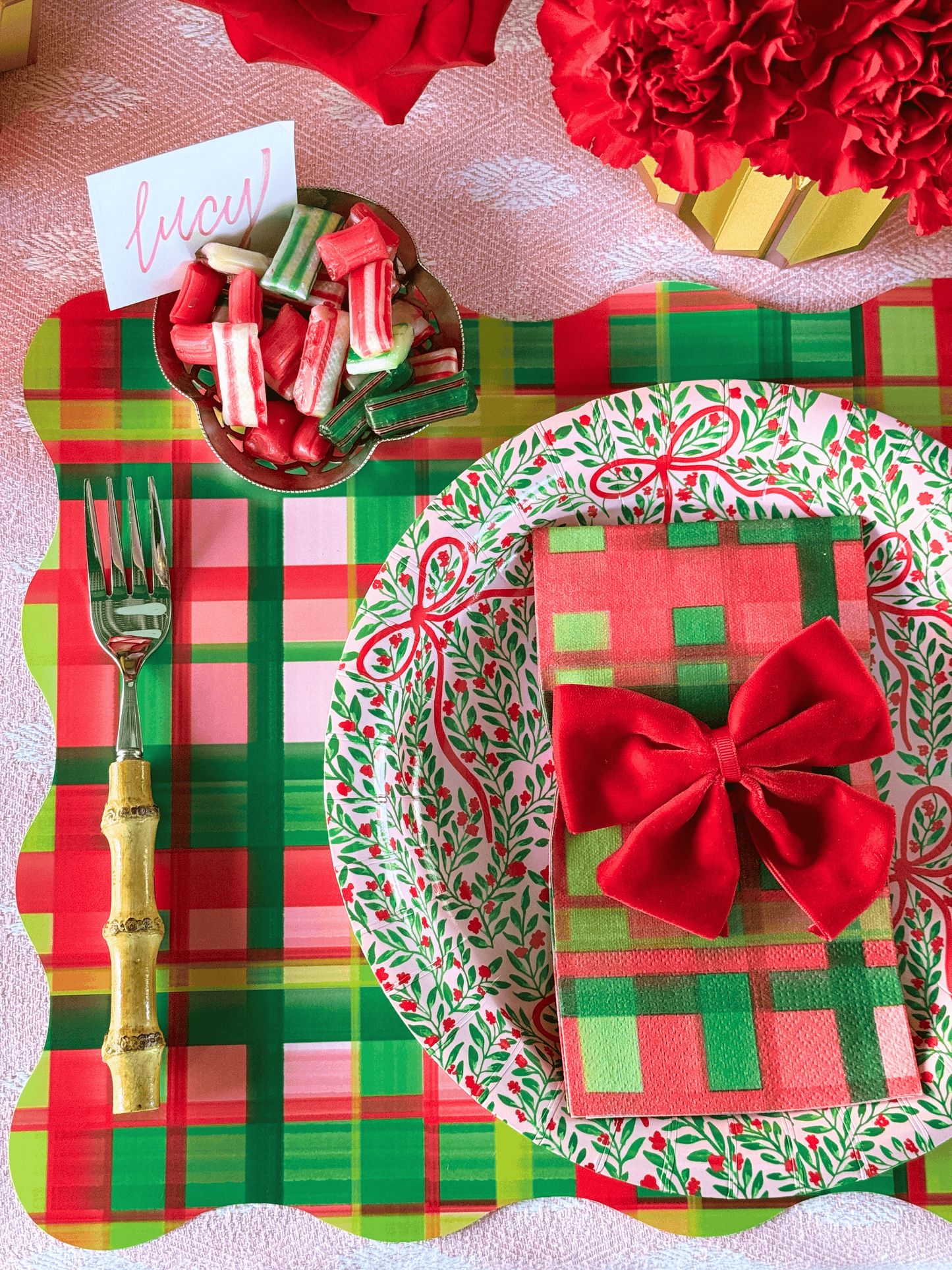 Holiday Plaid Table Bundle (Placemats + Napkins)