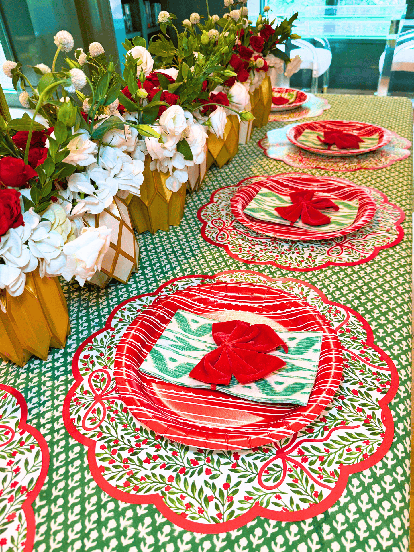 Bow Garden 1 Table Bundle (Placemats + 10" Plates + Napkins)