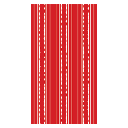 Red Stripe Linen-feel Paper Dinner Napkins / Guest Towels