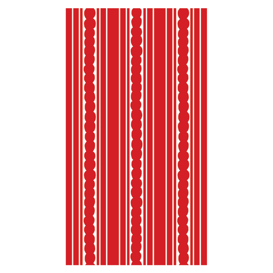 Red Stripe Linen-feel Paper Dinner Napkins / Guest Towels