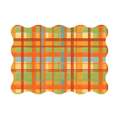Fall Plaid Scalloped Rectangle Paper Placemats